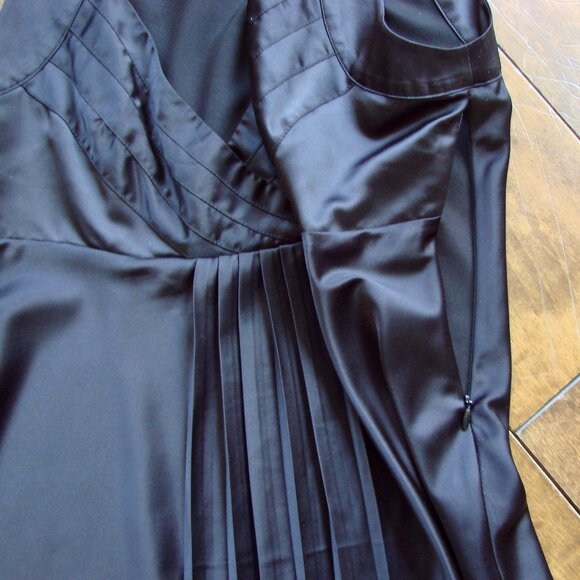 Y2K Black Satin Babydoll Cami Top Tristan Sleeveless Crisscross Pleated Small - Picture 7 of 15